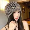 Thin hollow breathable bag head hat women's spring and summer retro fashion stacking hat versatile face small cold hat tide