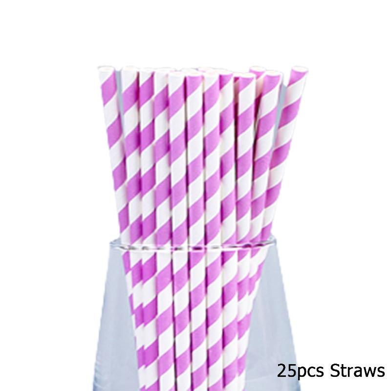 25 шт. розовых бумажных трубочек для питья, сувениров для украшения свадьбы, дня рождения, бумажных трубочек для питья, принадлежностей для дня рождения