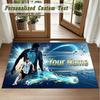 Crystal Velvet Square Rug Custom NameLionel Messi Pattern Non Slip Home Floor Decor Rug