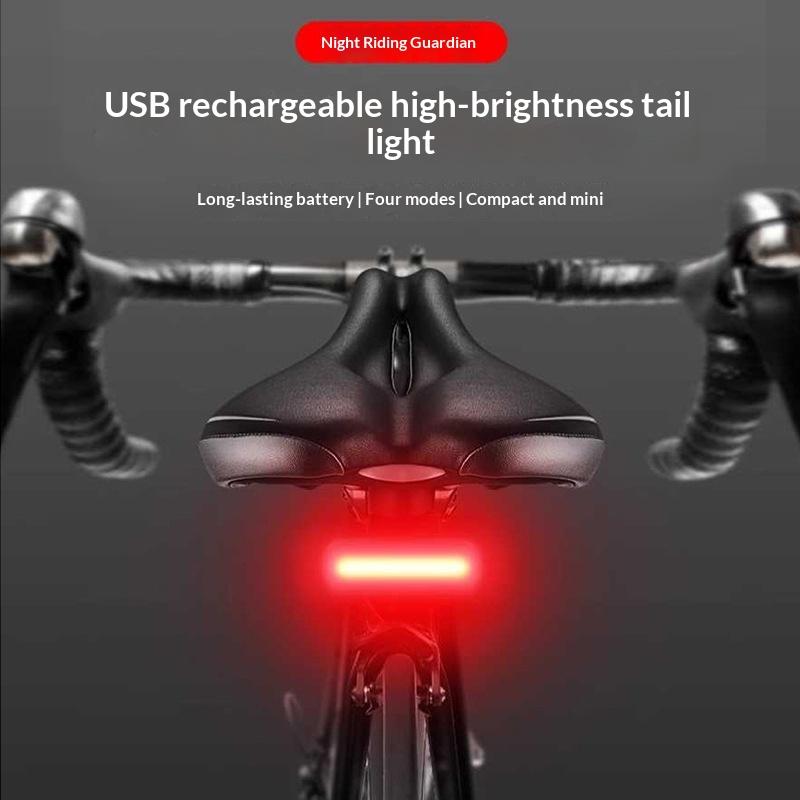 USB-перезаряжаемый задний велосипедный фонарь со сверхярким красным светом для повышения безопасности ночной езды