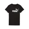 Puma Solid Color Logo Print Round Neck Comfortable Short Sleeve Regular T-Shirt Women Tops Black 688937-01