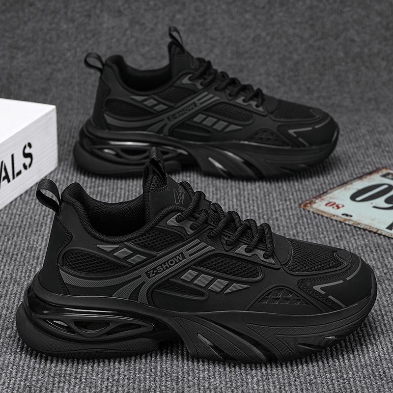 Осень новые мужские кроссовки для бега и спорта на подошве "попкорн", модные, на толстой подошве, увеличивающие рост, сетчатые, дышащие, кроссовки "папа", мужская обувь