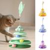 Rotating Cat Toy with 3-Tier Hollow Tracks Colorful Balls Detachable Portable Playground