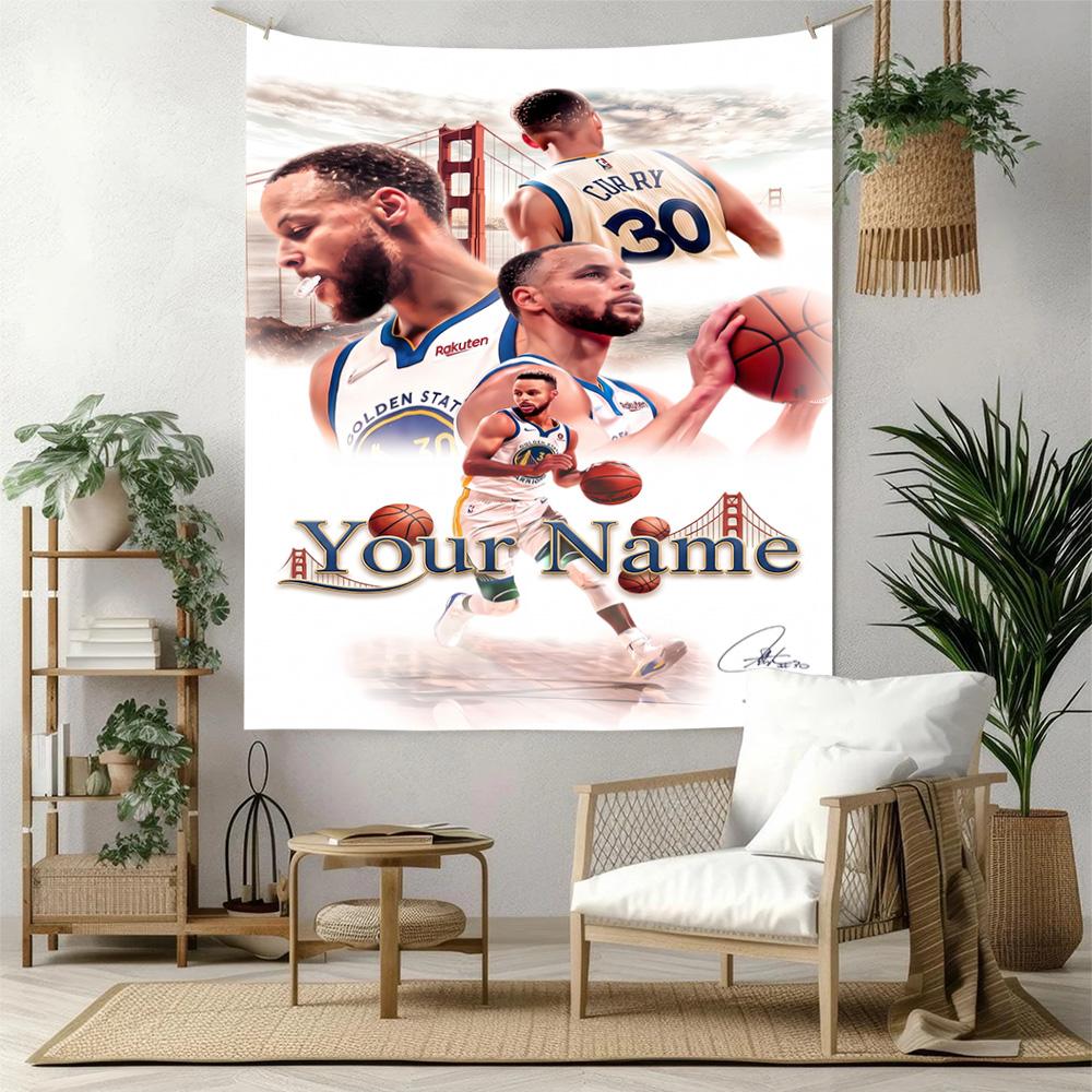 Golden State Curry Aesthetic Tapestry Handmade Look Designed for Bedroom Balcony Dorm Wall Versatile Decor Gallery Wall Perfect Gift for Dorm Roommate