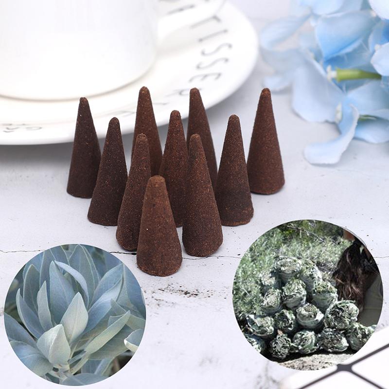 10 шт./компл., белый шалфей, чистые благовония, конусы, дымный очищающий очищающий аромат