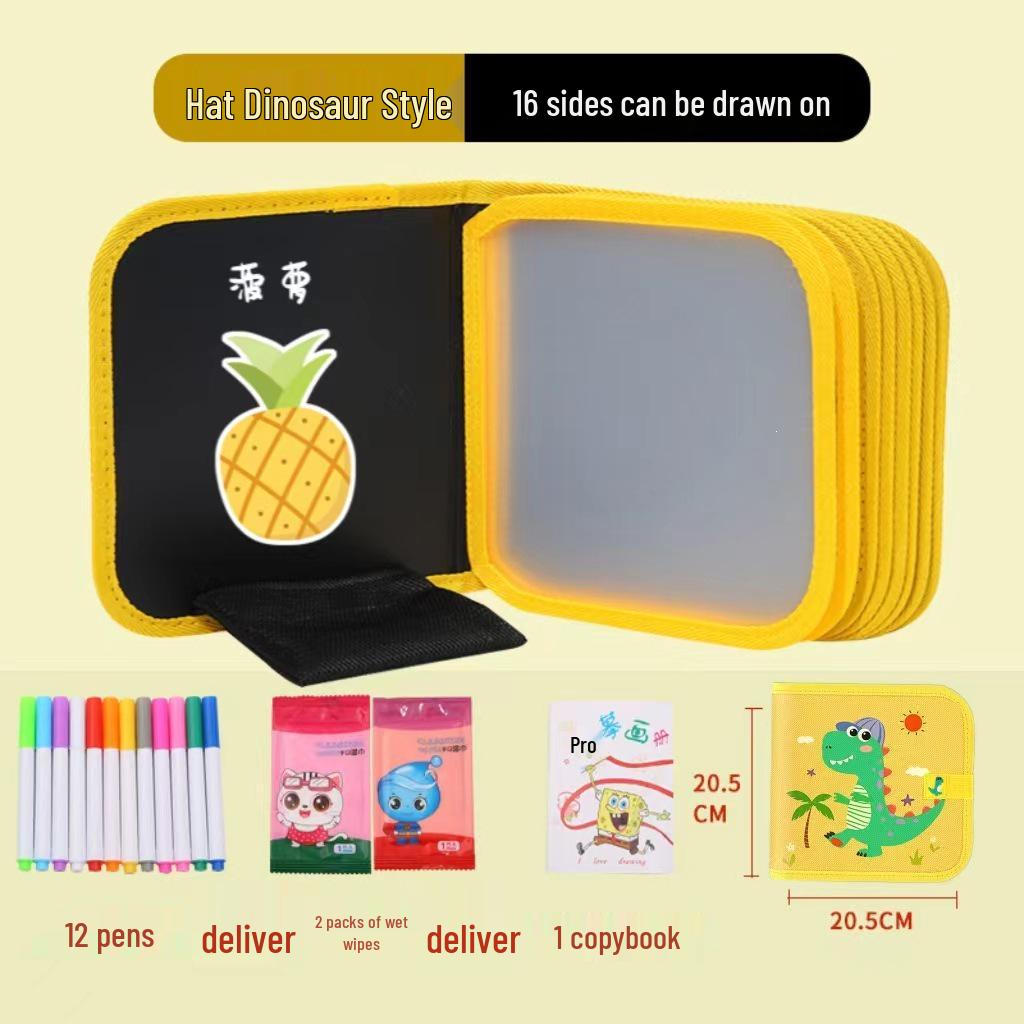 Erasable Children's Cartoon Watercolor Chalk Drawing Board & Coloring Book
