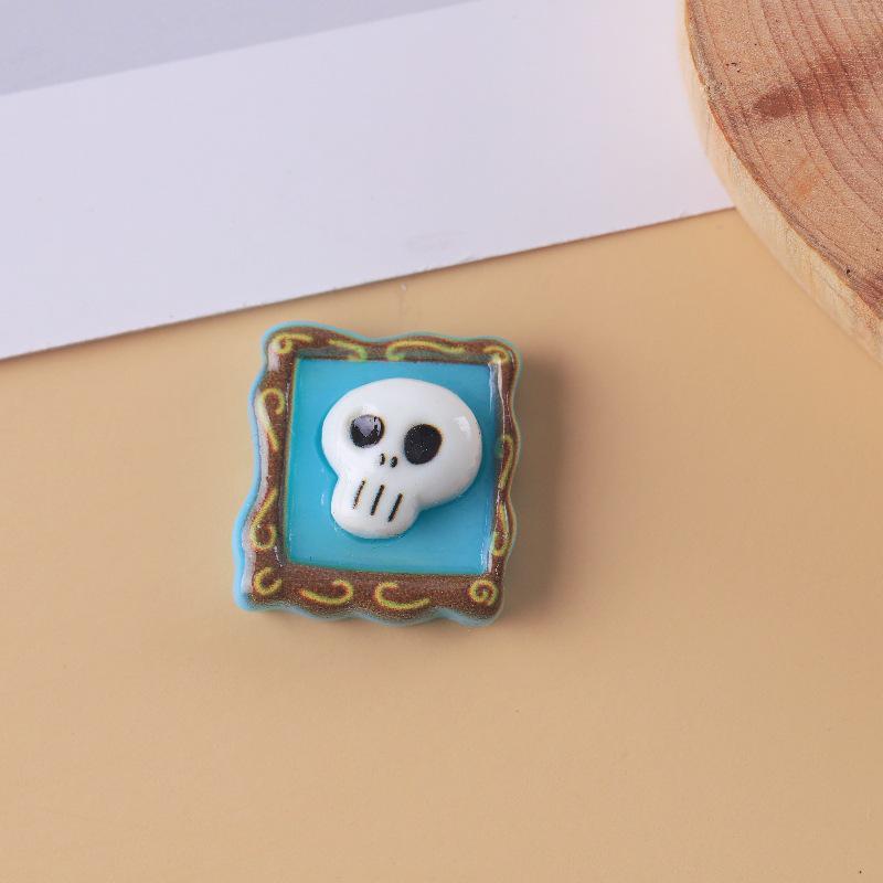 Украшения из смолы на Хэллоуин, сделанные вручную, полукруглые: Нашивки с тыквой, черепом и привидением