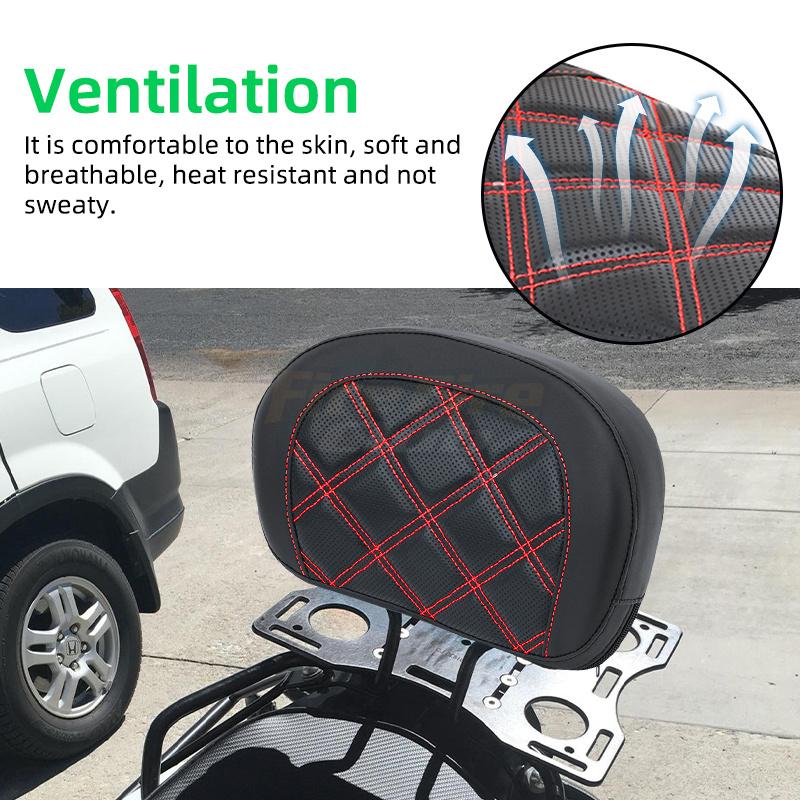 Motorcycle Parts Sissy Bar Detachable Passenger Backrest Pad For Harley Touring Street Glide Road King Road Glide 1996-later