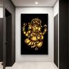 Cute Toddler Golden Baby Ganesh Canvas Painting Posters and Prints Abstract Wall Art Pictures Living Room Home Decor No Frame
