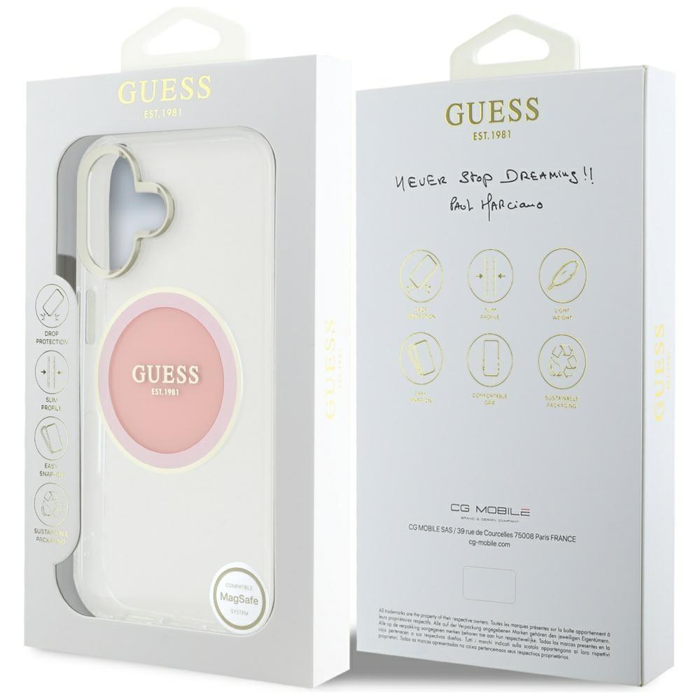 Etui do iPhone 16 Guess MagSafe Różowe