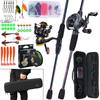 SOUGAYILANG Spinning/Casting Fishing Combo 1.8-2.4M Fishing Rod and Fishing Reel with Fishing Bag Fishing Line Lure Set