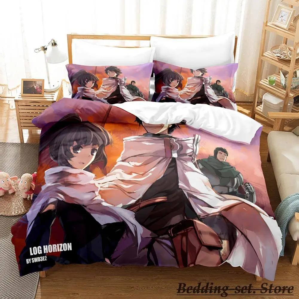 Постельное белье с принтом аниме Log Horizon Односпальное, Полуторное, Двуспальное, Евро, Кинг-сайз Пододеяльник для спальни взрослых и детей