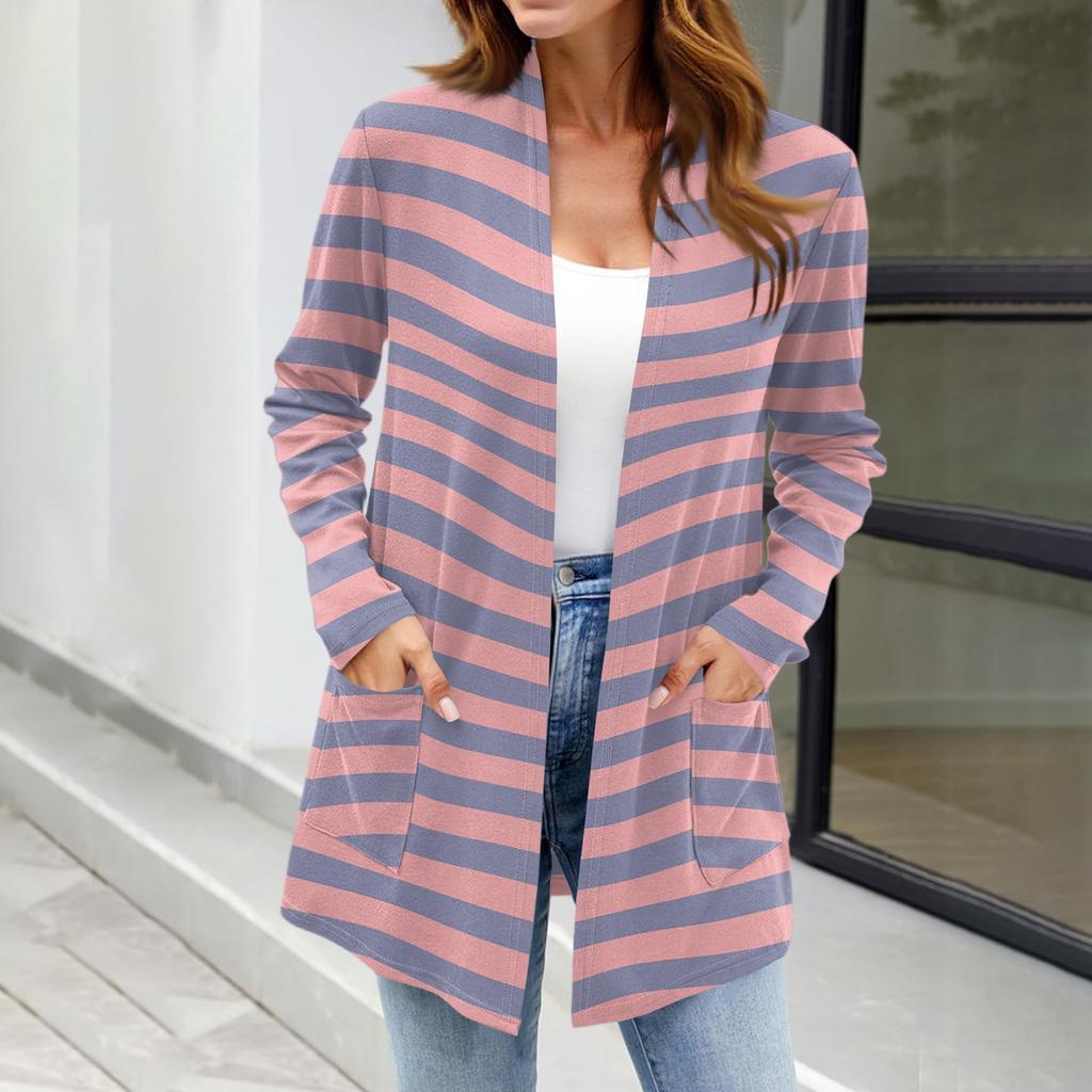 Женские легкие кардиганы с открытой передней частью, с длинными рукавами, повседневные, свободные, тонкие кардиганы с карманами