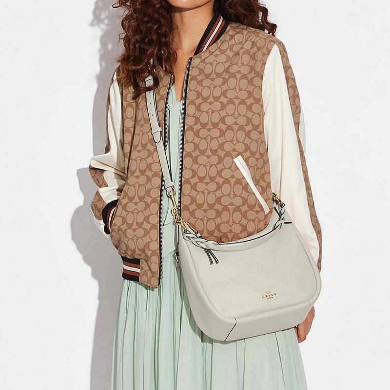 New COACH Jules Pebbled Leather Shoulder Bag Handbag Shoulder Bag Crossbody Bag Large Size Women's White C9190-IMCHK