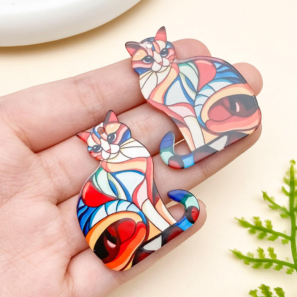 Мультяшная мозаика с животными, акриловый пазл-подвеска для изготовления украшений своими руками