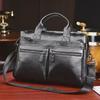 New Men's Genuine Leather 15-Inch Business Laptop Briefcase with Large Capacity