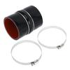 X AUTOHAUX 1 Set Inner Diameter 76mm/299" Length 102mm/402" Black Red Car Silicone Hose