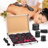 Hot Stones Massage Set 18 Pc Basalt Rocks with Heater Kit for Home Spa Warming Relaxing Muscle Relief Constant Temperature Black