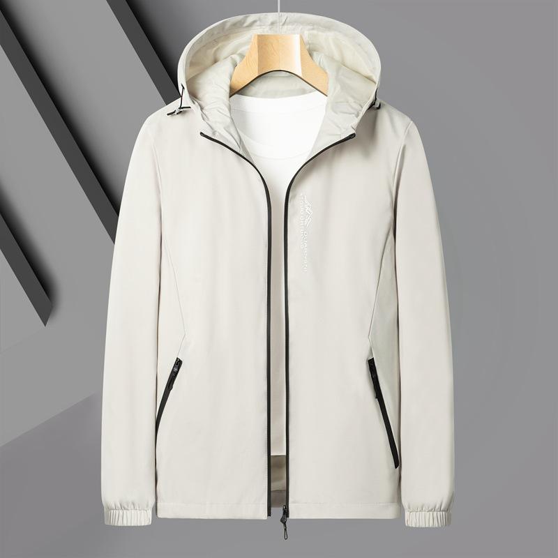 Men's Jacket Simple Versatile Hooded Spring and Autumn Versatile Youth Outer Gown Jacket