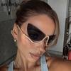 Sexy Cat Eye Punk Rimless Sunglasses Women  Luxury Brand Vintage Metal Frame Rhinestone Sun Glasses For Lady Eyewear UV400