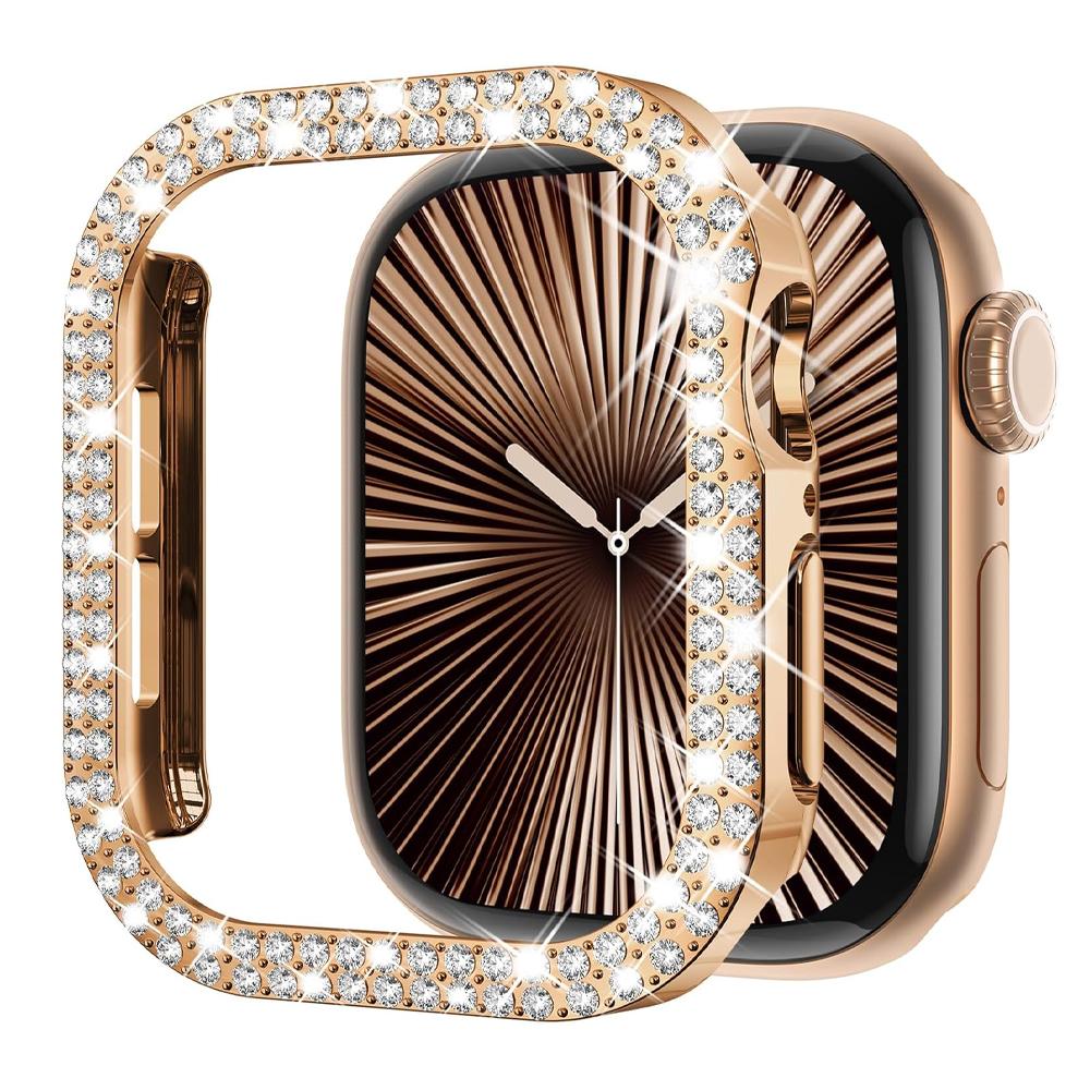 Чехол для Apple Watch Case 42 мм 46 мм Серия 10 Аксессуары Блестящий Алмазный Стразы Поликарбонатный Бампер Защита Лица iWatch Защитный