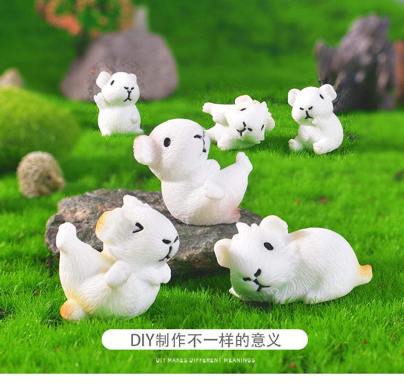 10-30Pcs Micro Landscape Guinea Pig Moss Ornaments Resin Tiny Animal Model Decorations Lawn Figurine Accessories Cute Sculpture