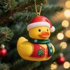 Christmas Duck Ornament Xmas Tree Hanging Duck Decoration Cute Resin Duck with Santa Hat for Home Office Holiday Party Decor