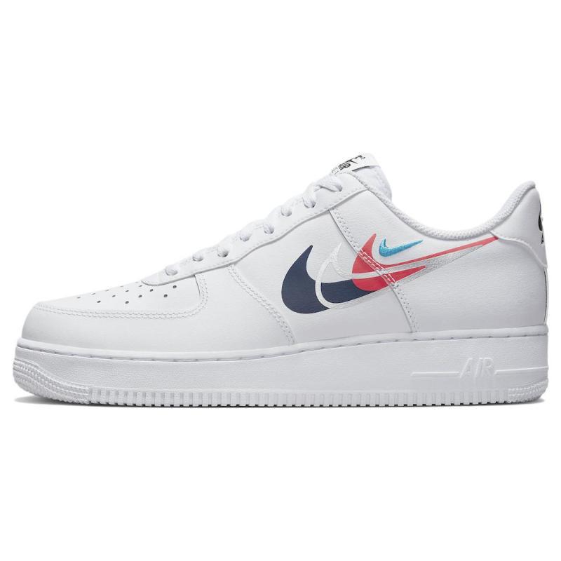 Nike Air Force 1 Low '07 Quadruple Swoosh White Navy Crimson Sneakers FJ4226-100