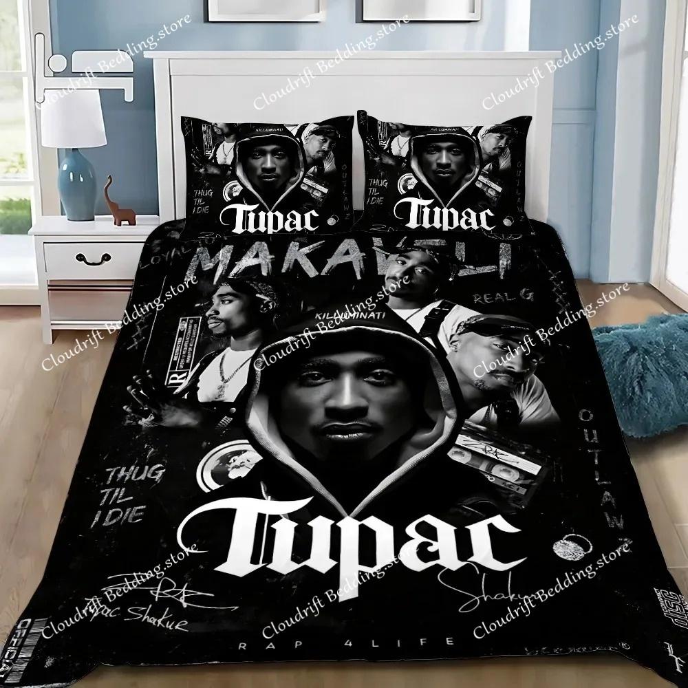 Изысканные 3D обои с Тупаком 2Pac Хип-хоп Цифровая печать Комплект постельного белья Одеяло Постельное Белье Молодежь Дети Девочки Мальчики Подарок
