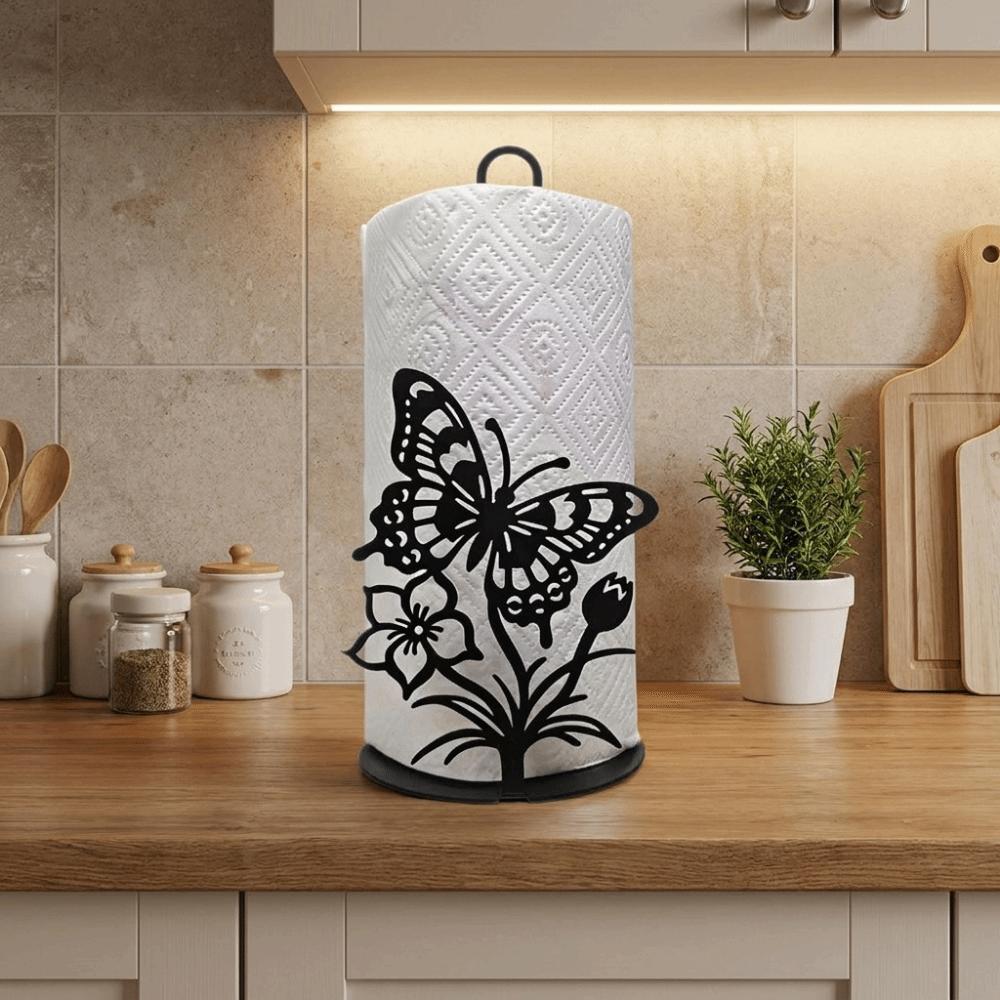 Free Standing Butterfly Napkin Holder 2D Flat Vertical Napkins Rack Kitchen