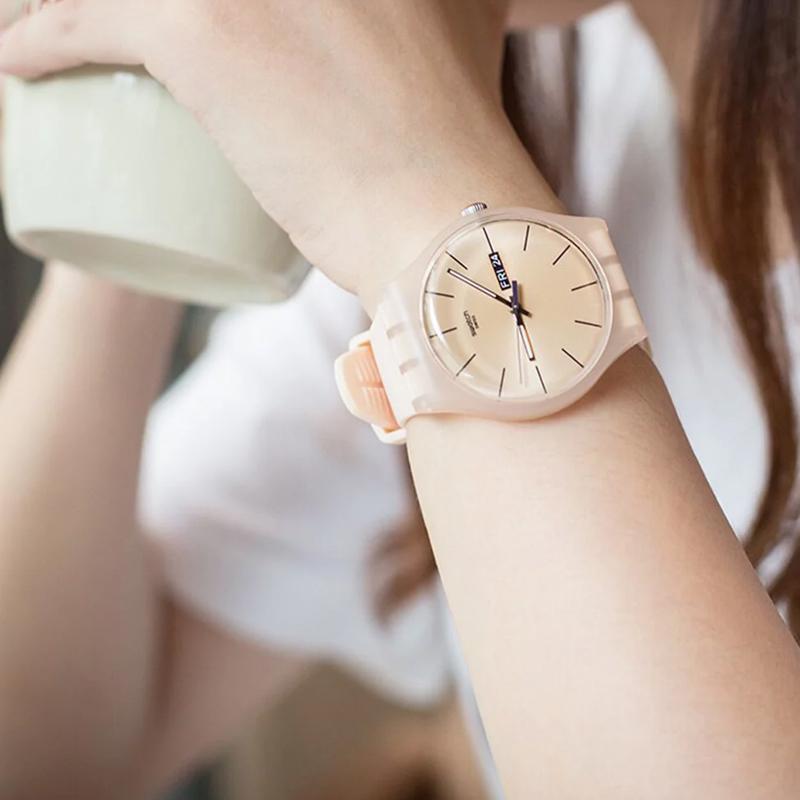 Swatch Унисекс 41 мм Розовые часы SUOT700 SUOT700