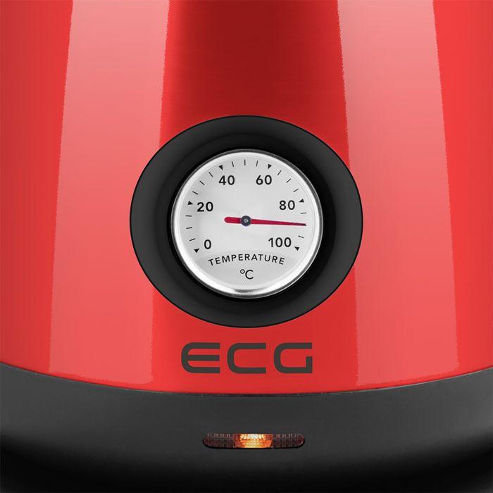 Bouilloire - ECG - RK 1705 Metallico Rosso - Acier inoxydable - 1,7 L - 2200 W
