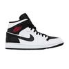 Женские кроссовки Jordan 1 Mid Reverse Black Toe (Женский) Белый/спортивный красный-черный