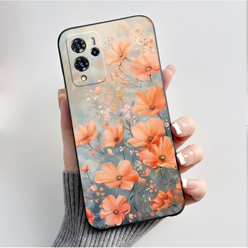 Чехол для ZTE V40 Pro 9046 Черный Желе Мягкий Силикон ТПУ Узор Бабочки Цветы Защитный Чехол для Телефона Для ZTE Blade V40 Pro Задняя Крышка