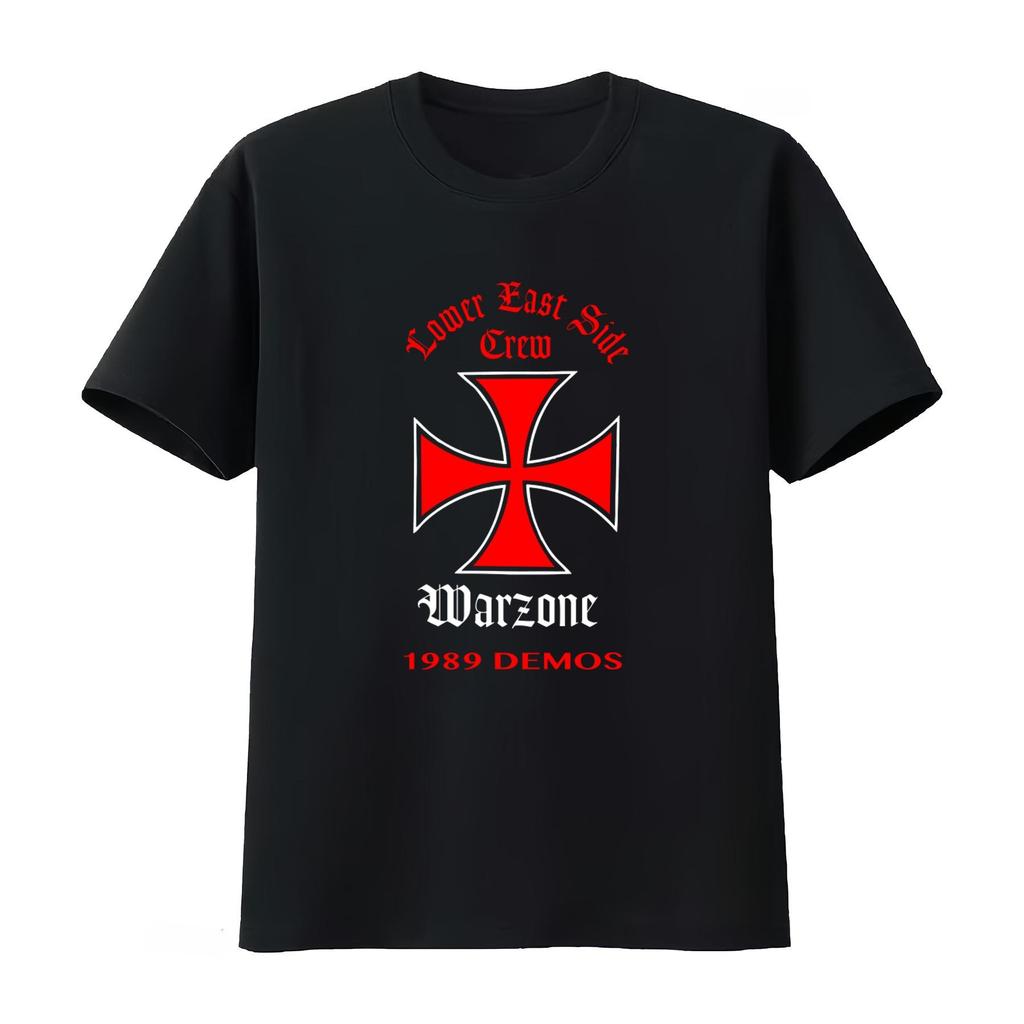 Warzone Demos Lower East Side Crew Cross T Shirt Vintage Casual Soft Fashion Unisexs Clothing Womens Summer New T Shirt