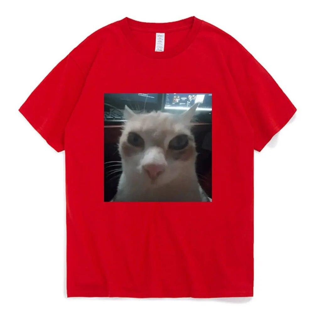 Funny El Gato Meme Sad Crying Cat Munchkin Kitty Meme Trendy Graphic T Shirt Unisex Women Harajuku Streetwear T-shirts Short Sleeve
