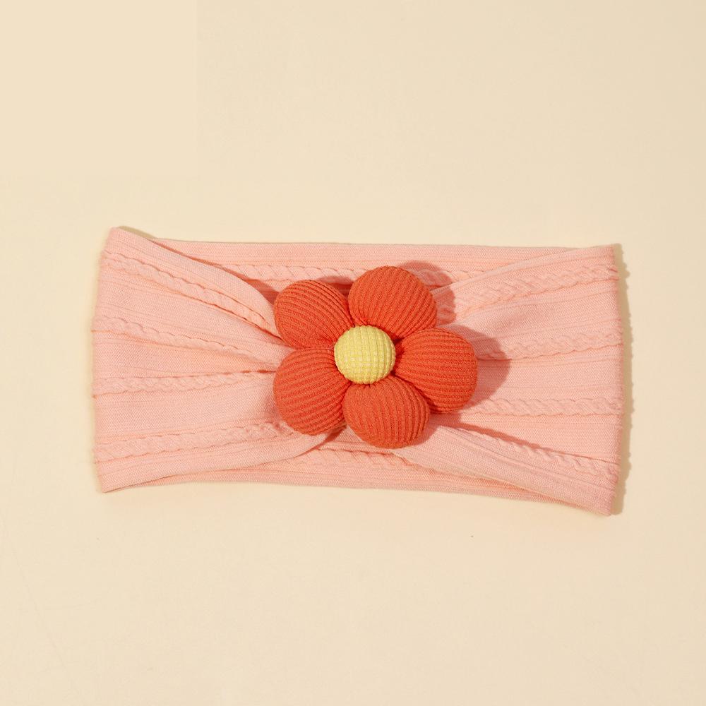 Мягкий нейлоновый платок, 1 шт., подходит для новорожденных девочек, повязка на голову с цветком, эластичная повязка для волос, тюрбан, аксессуары для волос для малышей