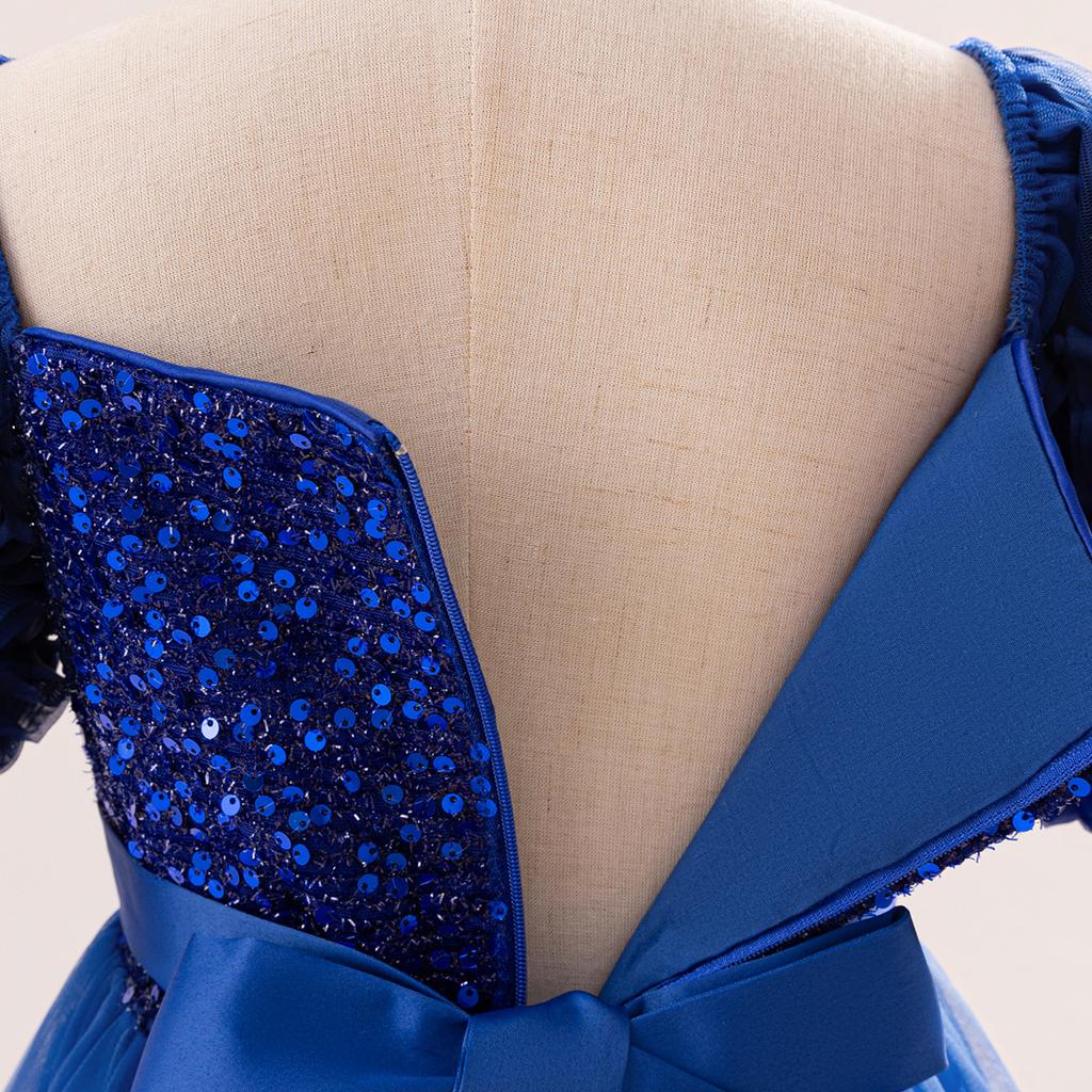 4-14 лет Рождественское платье принцессы для девочек-цветочниц для свадеб Летнее детское торжественное длинное платье с бантом для школьных вечеринок Детская новогодняя одежда