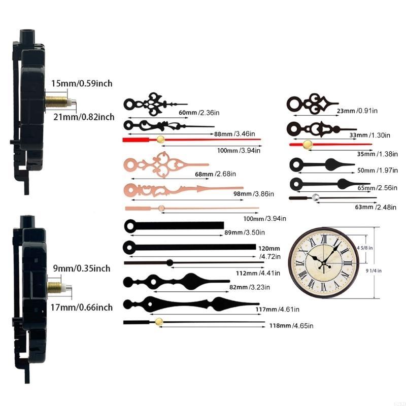 62KD Pendulum Clock Movement Mechanism with Hands Set DIY Quartzs Movement Kits for Crafting Clock Replacement Accessories