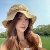Hat Female Hand-woven Flower Straw Hat Small Fresh Face Small Bucket Hat Summer Outdoor Sun Hat New