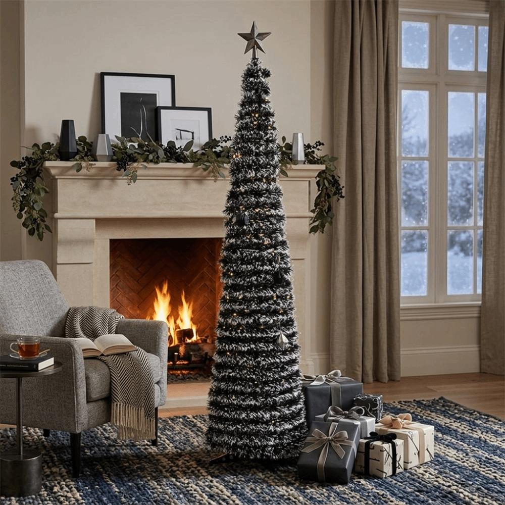 Lush Silhouette Artificial Christmas Tree Full-Shaped Holiday Decoration Xmas Tree Indoor