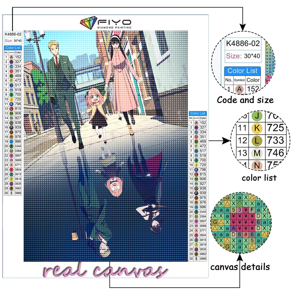 5D Diy Алмазная картина Аниме Плакат Шпионская семья Вышивка крестиком Полный Алмазная вышивка Мозаика