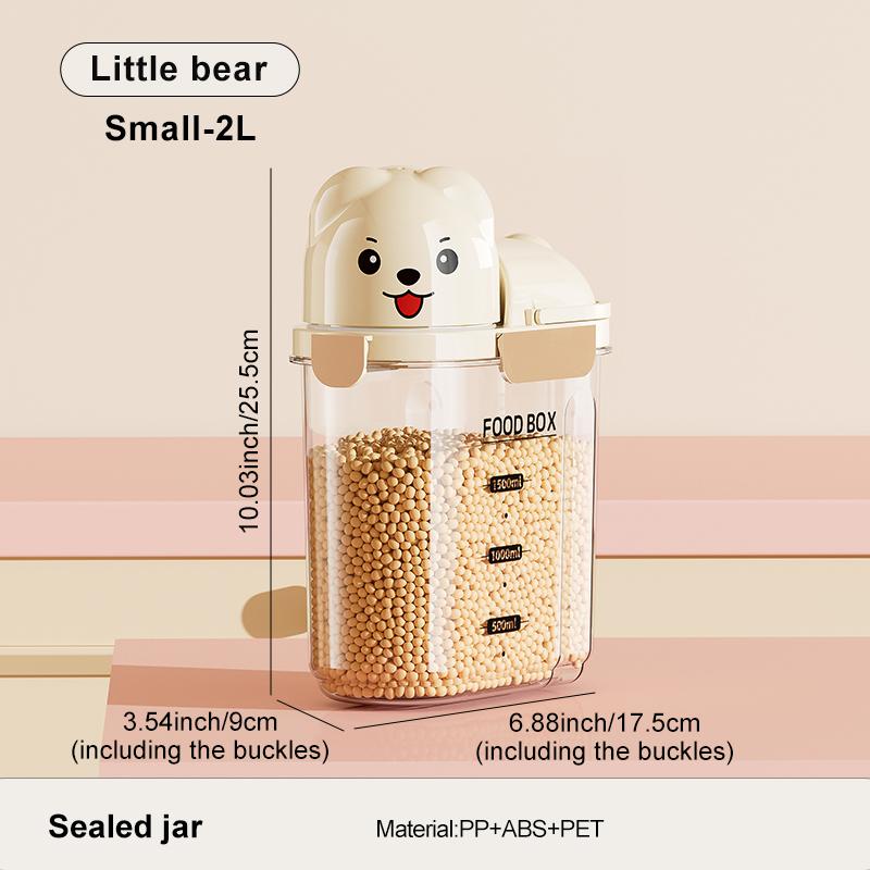 UFORU Animal-Shaped Grain Canister – Food-Grade Kitchen Sealed Pantry Organizer