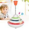 Push Down Spinning Top Toy with LED and Music Peg Top Hand Spinning Toy Gift for Kids