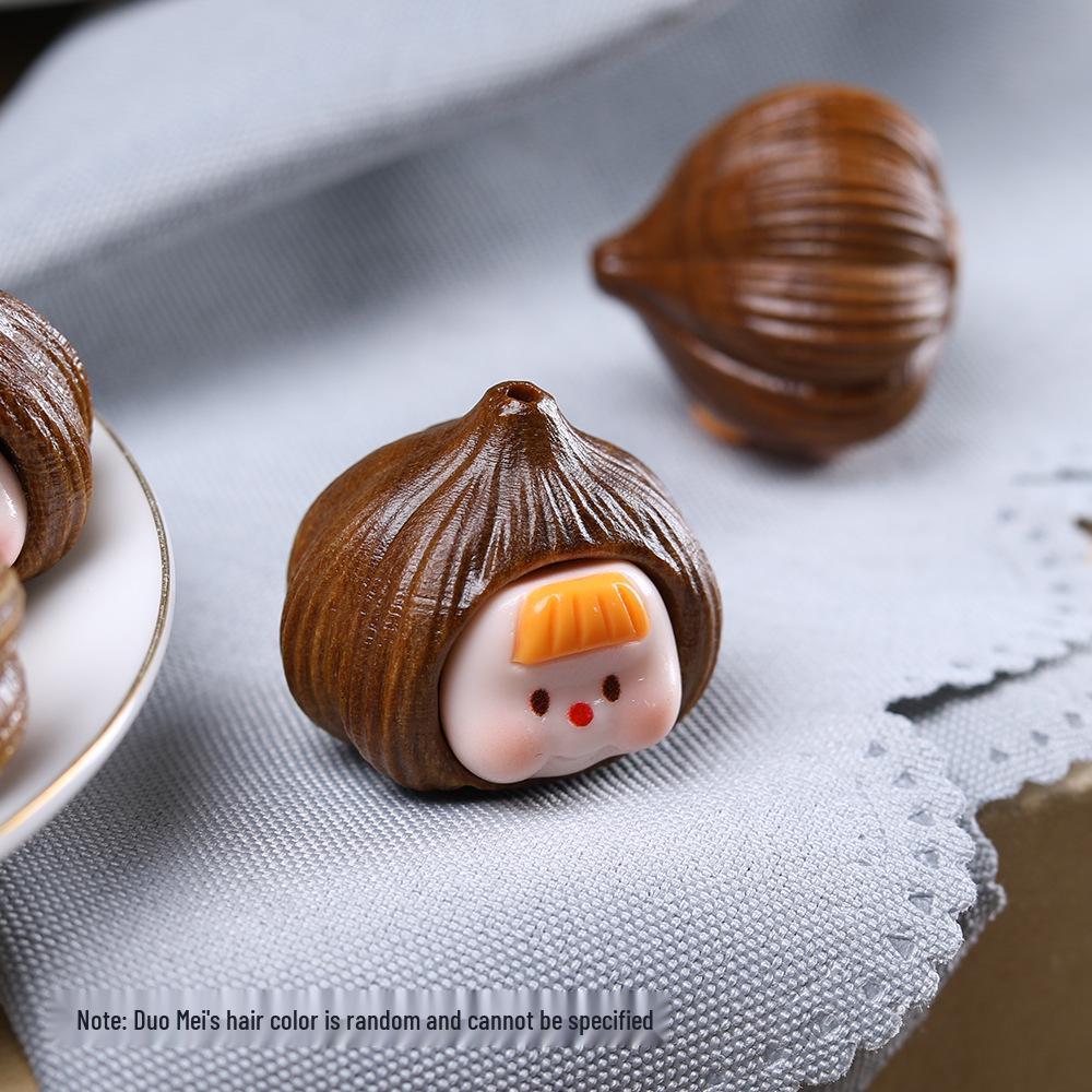 Кулон из палисандра в виде мультяшного каштана, сестры чеснока, из зеленого сандала, цепочка для мобильного телефона