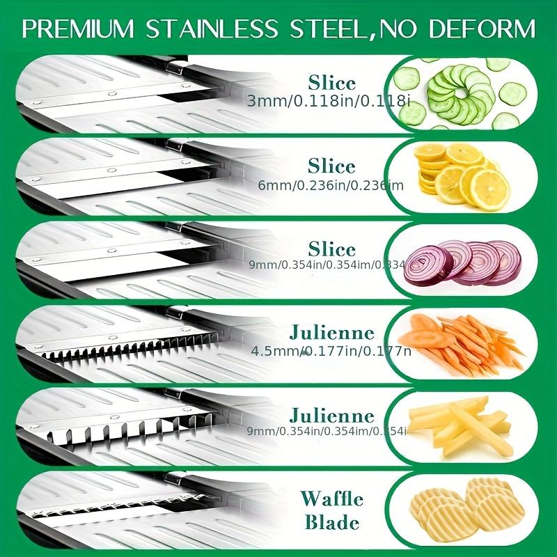 1 шт., Кухонный слайсер, Слайсер для овощей из нержавеющей стали, Слайсер-мандолина для продуктов с регулируемой толщиной для картофеля, овощей, лука, Многофункциональный овощ