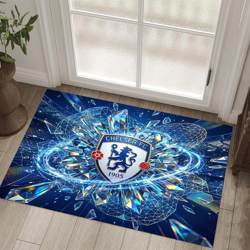 Дизайн Chelsea FC Хрустальный Велюровый Ковер Уютный Не?Нескользящий ковер с принтом для спальни, гостиной, прихожей