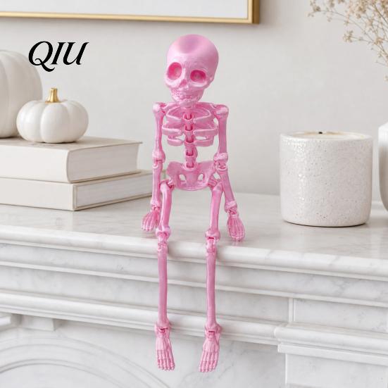 3D Printed Skeleton Magnet Refrigerator Magnet, Poseable Figurine with Toy Movable Joints Joints, Halloween Gothic Fridge Decoration