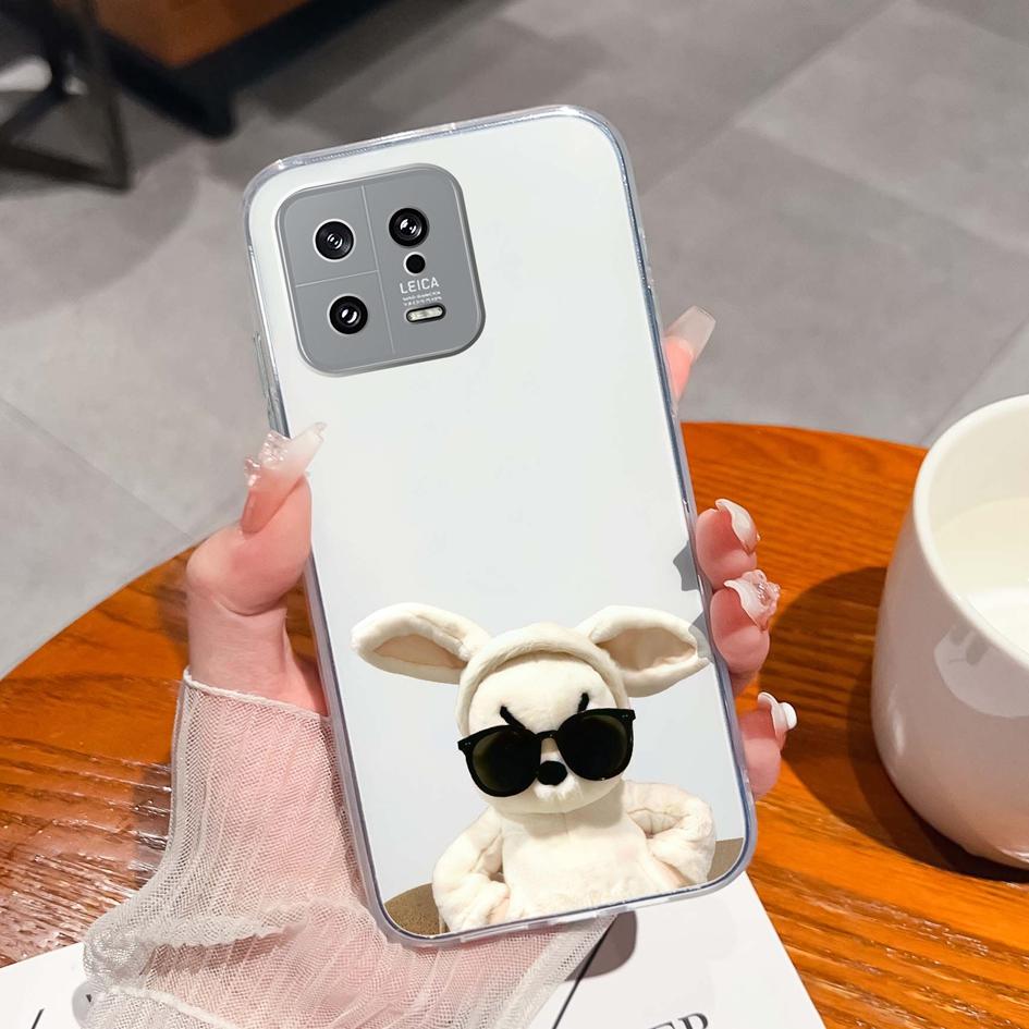 Для Xiaomi 13 14 12 12S 12T 12X Ultra Lite Poco M7 X7 Pro чехол для телефона милый мультяшный рисунок животного прозрачный силиконовый защитный чехол для Xiaomi Capa