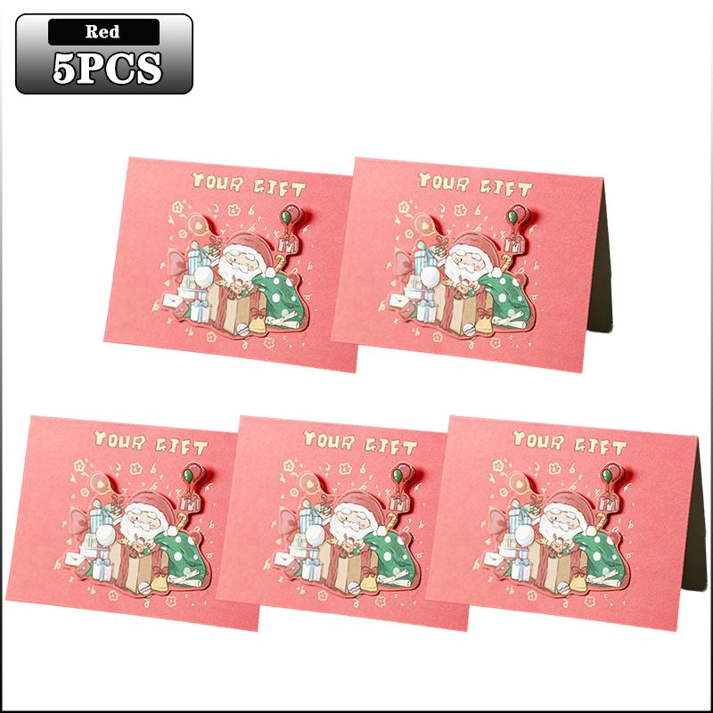 3D Christmas Greeting Cards Creative Mini Message Cards Holiday Gift Tags for Florist Bakery Classroom Exchange Party Supplies